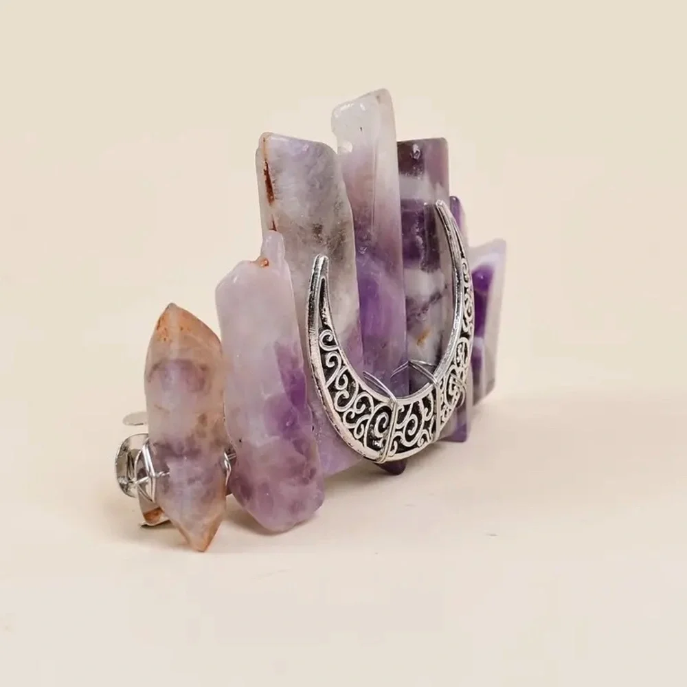 NATURAL Amethyst Crystal Hair Clip Barrette